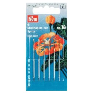 125550 Sticknadeln mit Sp. ST 18 1,20 x 50 mm silberfarbig - KTE á 6 ST
