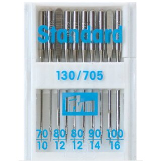 152297 Nähmaschinennadeln 130/705 Standard 70-100 - DOS á 10 St