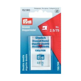 Abverkauf - 152910 Doppel-Nähmaschinennadel 130/705 Stretch 75/2,5 mm - KTE á 1 St - RESTBESTAND - Ersatz 154910