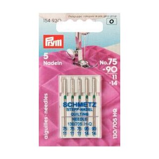 154930 Nähmaschinennadeln 130/705 Quilting 75+90 - KTE á 5 ST