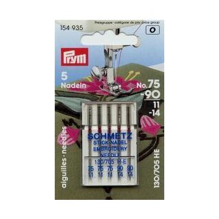 154935 Nähmaschinennadeln 130/705 Sticken 75+90 - KTE á 5 ST