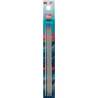 191361 Strumpfstricknadeln ALU 15 cm 2,00 mm grau - KTE á 5 ST