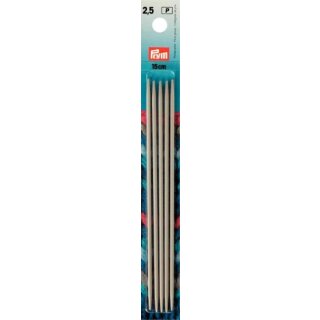 191362 Strumpfstricknadeln ALU 15 cm 2,50 mm grau - KTE á 5 ST