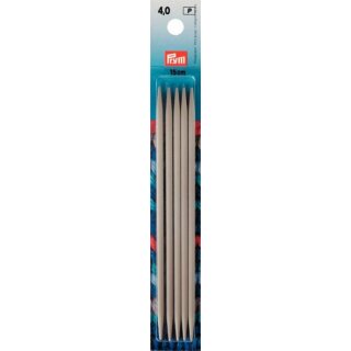 191365 Strumpfstricknadeln ALU 15 cm 4,00 mm grau - KTE á 5 ST