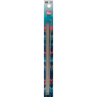 191486 Strumpfstricknadeln ALU 20 cm 2,00 mm grau - KTE á 5 ST