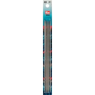 191488 Strumpfstricknadeln ALU 20 cm 2,50 mm grau - KTE á 5 ST