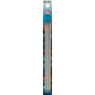 191490 Strumpfstricknadeln ALU 20 cm 3,00 mm grau - KTE á 5 ST