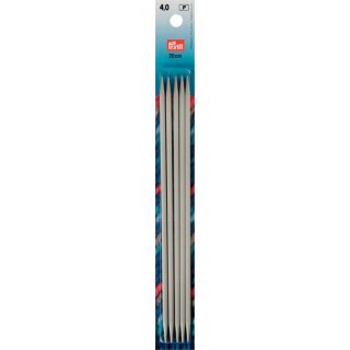 191492 Strumpfstricknadeln ALU 20 cm 4,00 mm grau - KTE á 5 ST