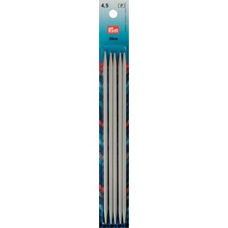 191493 Strumpfstricknadeln ALU 20 cm 4,50 mm grau - KTE á 5 ST