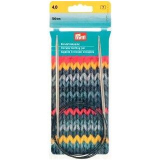 212216 Rundstricknadeln MS 100 cm 8,00 mm silberfarbig - BTL á 1 ST
