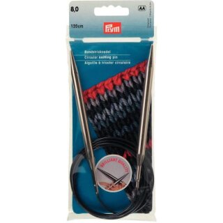 Abverkauf - 212217 Rundstricknadeln MS 120 cm 8,00 mm silberfarbig - BTL á 1 St