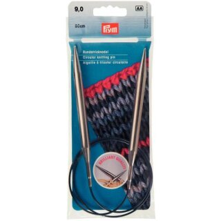212224 Rundstricknadeln MS 80 cm 9,00 mm silberfarbig - BTL á 1 ST