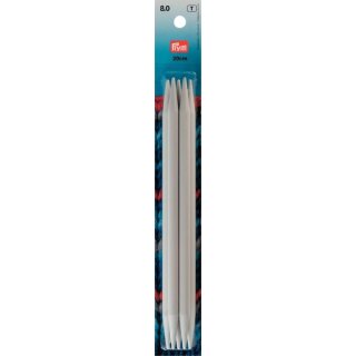 218650 Strumpfstricknadeln KST 20 cm 8,00 mm grau - KTE á 5 ST