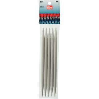 218651 Strumpfstricknadeln KST 20 cm 9,00 mm grau - KTE á 5 ST
