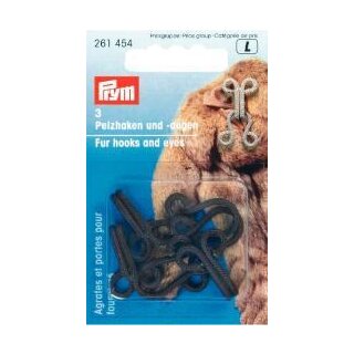 261454 Pelzhaken und Augen ST braun - KTE á 3 ST