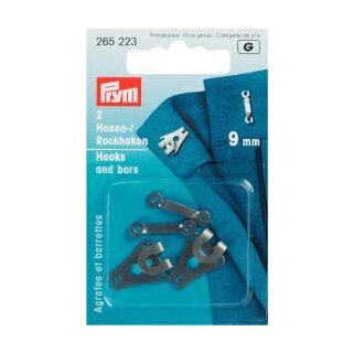 265223 Hosen/Rockhaken und Stege ST 9 mm schwarz - KTE á 2 ST