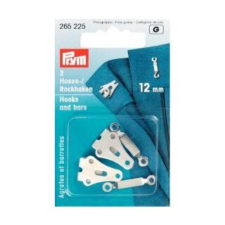 265225 Hosen/Rockhaken und Stege ST 12 mm silberfarbig - KTE á 2 ST