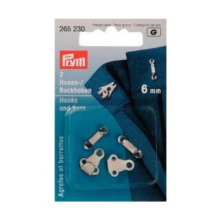 Abverkauf -265230 Hosen/Rockhaken und Stege ST 6 mm silberfarbig - KTE á 2 ST