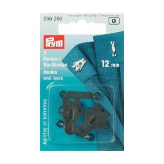 266260 Hosenhaken und Stege ST schwarz 12 mm - KTE á 2 ST