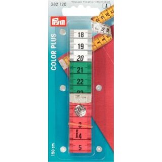 282460 Maßband Color Plus mit Knopf 150 cm / cm - ST á 1 ST