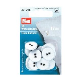 301245 Wäscheknöpfe Leinen 26 17 mm weiß - KTE á 16 ST