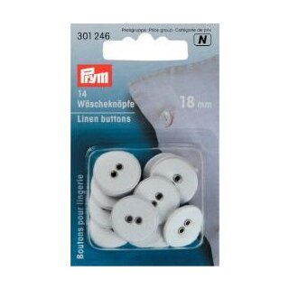 301246 Wäscheknöpfe Leinen 28 18 mm weiß - KTE á 14 ST