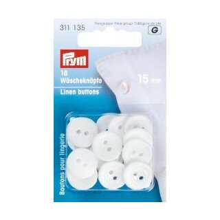 311135 Wäscheknöpfe Kunststoff 24 15 mm weiß - KTE á 18 ST