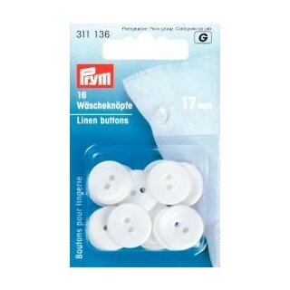 311136 Wäscheknöpfe Kunststoff 26 17 mm weiß - KTE á 16 ST