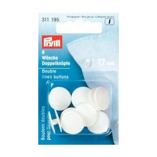 311195 Wäsche-Doppelknöpfe KST 26 17 mm weiß - KTE á 8 ST