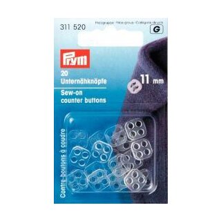 311520 Unternähknöpfe KST 11 mm transparent - KTE á 20 ST