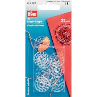 Abverkauf - 312102 Creativ-Knöpfe KST 22 mm transparent - KTE á 10 St