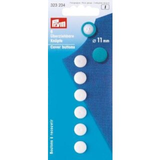 323234 Überziehbare Knöpfe KST 11 mm weiß - KTE á 6 ST