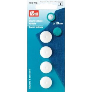 323236 Überziehbare Knöpfe KST 19 mm weiß - KTE á 4 ST