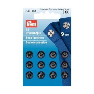 341164 Annäh-Druckknöpfe MS 9 mm schwarz - KTE á 12 ST