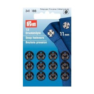341166 Annäh-Druckknöpfe MS 11 mm schwarz - KTE á 12 ST