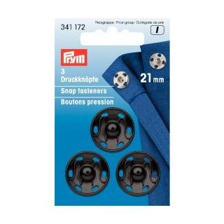 341172 Annäh-Druckknöpfe MS 21 mm schwarz - KTE á 3 ST