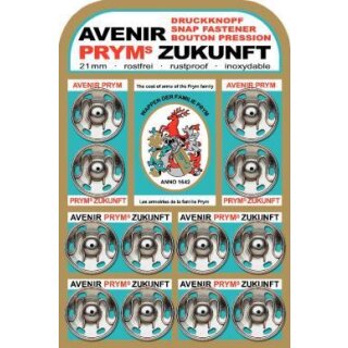 341222 Annäh-Druckknöpfe MS 21 mm silberfarbig - KTE á 12 ST