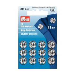 341246 Annäh-Druckknöpfe MS 11 mm silberfarbig - KTE á 12 ST