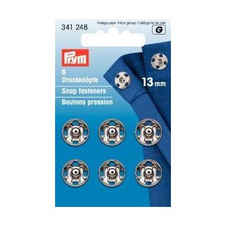 341248 Annäh-Druckknöpfe MS 13 mm silberfarbig - KTE á 6 ST