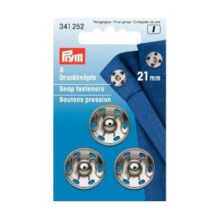 341252 Annäh-Druckknöpfe MS 21 mm silberfarbig - KTE á 3 ST