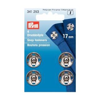 341253 Annäh-Druckknöpfe MS 17 mm silberfarbig - KTE á 4 ST