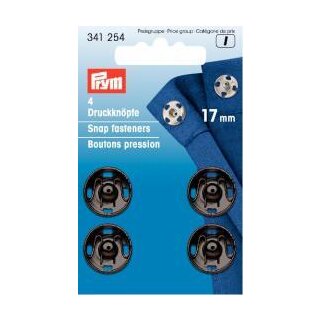 341254 Annäh-Druckknöpfe MS 17 mm schwarz - KTE á 4 ST