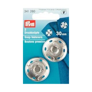 341260 Annäh-Druckknöpfe MS 30 mm silberfarbig - KTE á 2 St