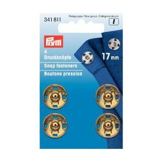 341811 Annäh-Druckknöpfe MS 17 mm goldfarbig - KTE á 4 ST