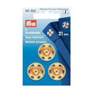 341812 Annäh-Druckknöpfe MS 21 mm goldfarbig - KTE á 3 ST