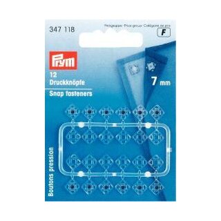 347118 Annäh-Druckknöpfe quadratisch KST 7 mm transparent - KTE á 12 ST