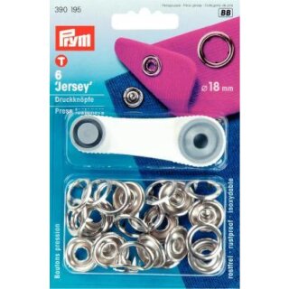 390195 NF-Druckknopf Jersey MS 18 mm silberfarbig - KTE á 6 ST