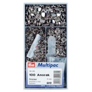 390260 NF-Druckknopf Anorak MS 15 mm silberfarbig - DOS á 100 ST