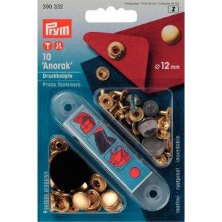 390314 NF-Druckknopf Anorak MS 15 mm goldfarbig - KTE á 10 ST
