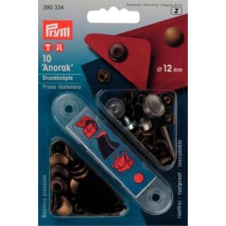390334 NF-Druckknopf Anorak MS 12 mm altmessing - KTE á 10 ST